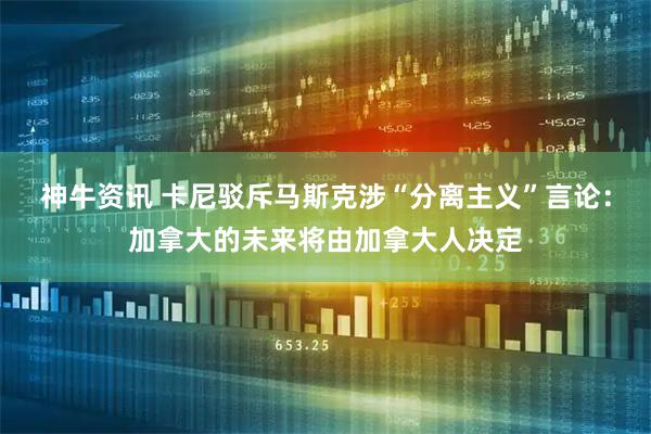 神牛资讯 卡尼驳斥马斯克涉“分离主义”言论：加拿大的未来将由加拿大人决定
